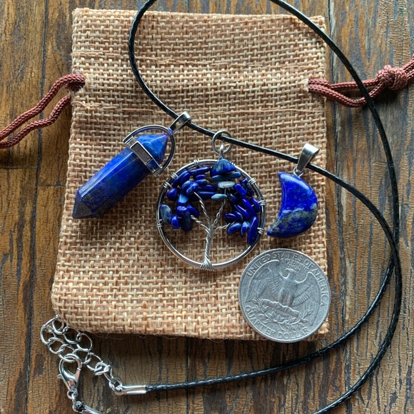 BrandNew Lapis Lazuli Pendants Tree of Life Crystal Necklace Lapis Necklace - Picture 3 of 4
